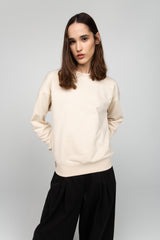 Beige unisex sweatshirt