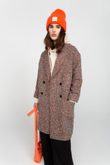 Tweed wool cocoon coat