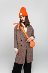 Tweed wool cocoon coat