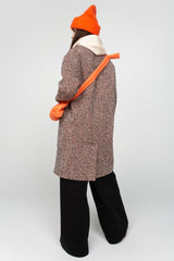 Tweed wool cocoon coat