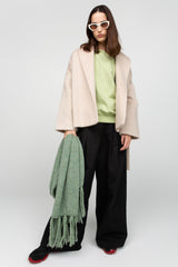 Ivory mohair wrap coat