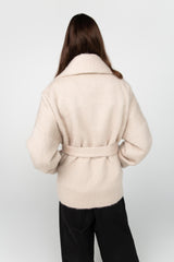 Ivory mohair wrap coat