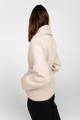 Ivory mohair wrap coat