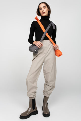 Grey cotton twill joggers