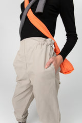 Grey cotton twill joggers