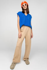 Beige relaxed trousers