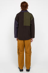 Khaki/Purple fleece half zip jacket