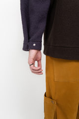 Khaki/Purple fleece half zip jacket