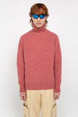 Pink alpaca turtleneck sweater