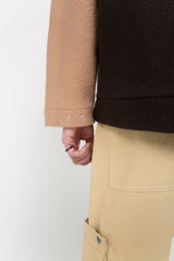 Brown/Beige fleece half zip jacket