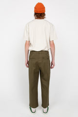 Khaki green men's tailored trousers