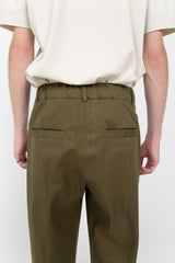 Khaki green men's tailored trousers