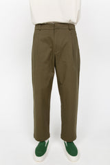 Khaki green men's tailored trousers