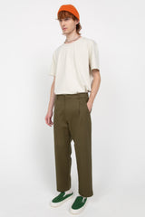 Khaki green men's tailored trousers