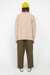 Beige half-zip alpaca sweater