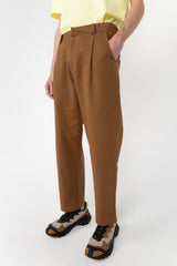 Brown men's tailored trousers