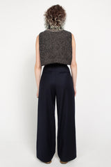 Navy wool tailored trousers