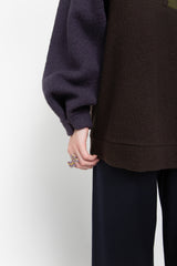 Khaki/Purple fleece half zip jacket