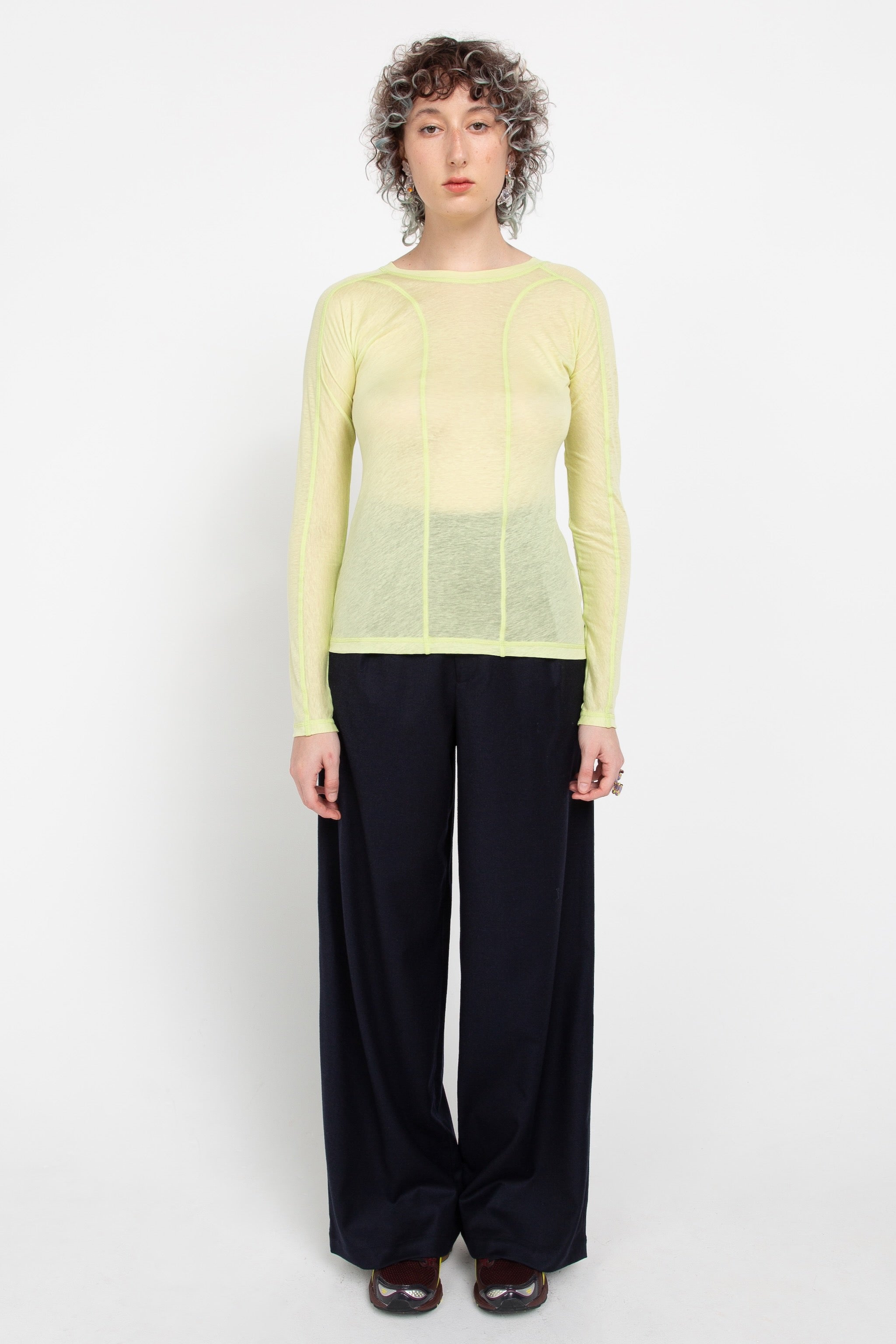 Lime yellow paneled longsleeve