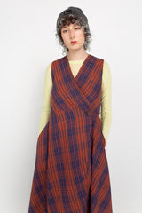 Checked wrap dress