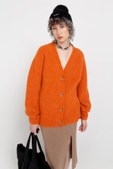 Orange alpaca cardigan