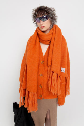 Orange alpaca maxi scarf