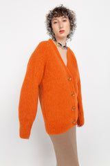 Orange alpaca cardigan