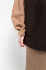 Brown/Beige fleece half zip jacket