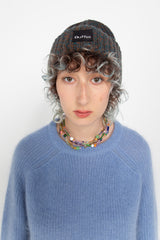 Brown/Petrol chunky beanie