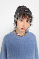 Brown/Petrol chunky beanie