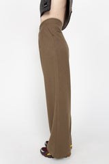 Khaki brown wool tailored trousers