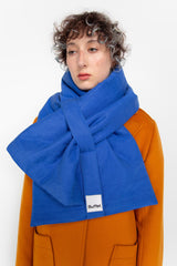 Blue quilted scarf