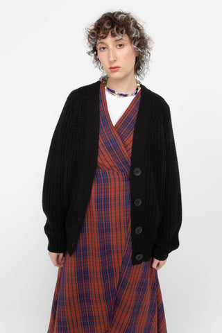 Black cotton wool cardigan