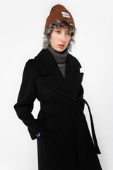 Black wrap coat