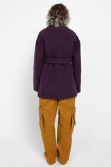 Violet wool belted pullover