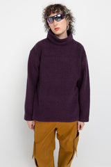 Violet wool belted pullover
