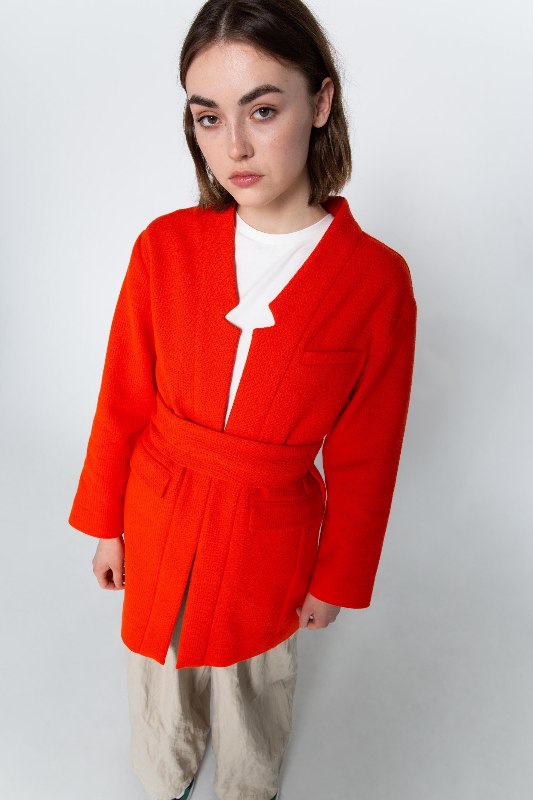 Red kimono jacket