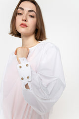 White balloon sleeve blouse