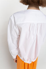 White balloon sleeve blouse