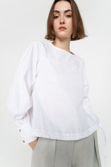 White balloon sleeve blouse