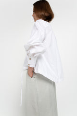 White balloon sleeve blouse