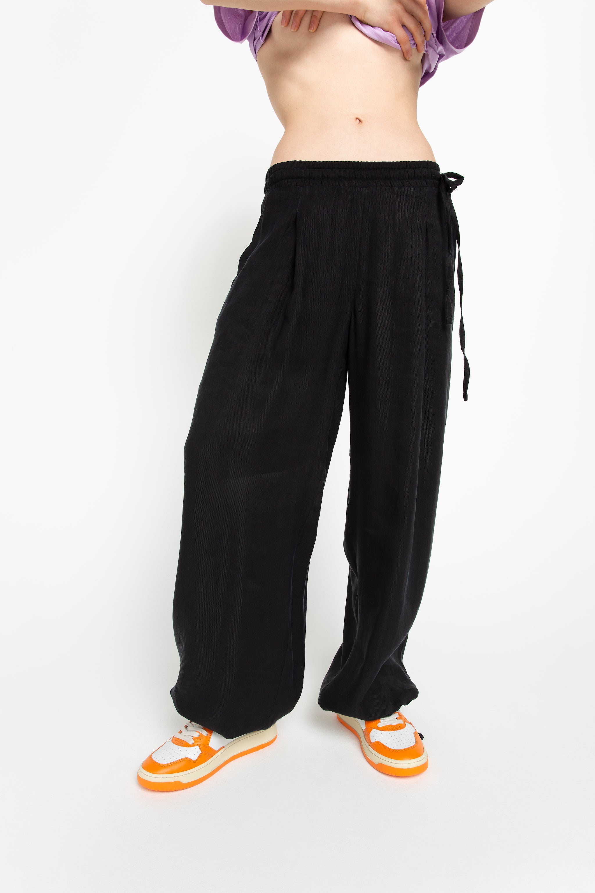 Black relaxed trousers