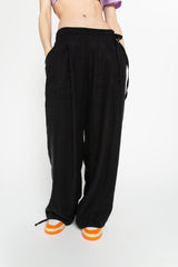Black relaxed trousers