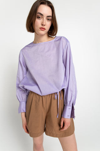 Lilac balloon sleeve blouse