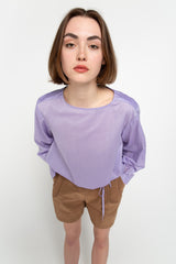 Lilac balloon sleeve blouse
