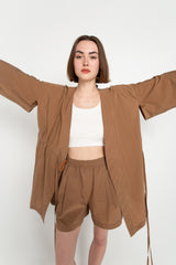 Brown kimono jacket