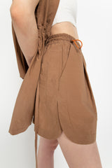 Brown elasticated shorts