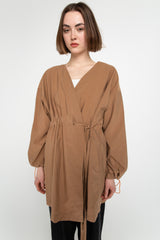 Brown kimono jacket