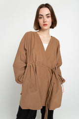 Brown kimono jacket