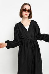 Black kimono coat